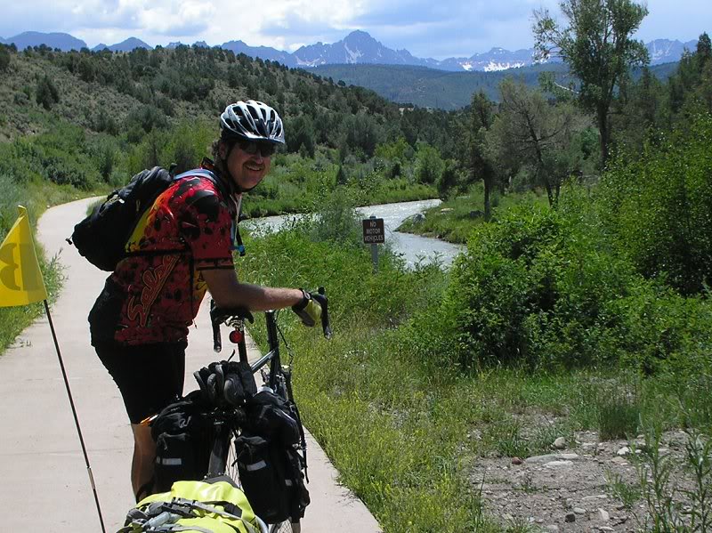 Bike path along the river in Ridgway.
