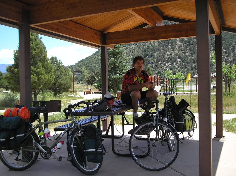 Rest stop in Ridgway State Park.