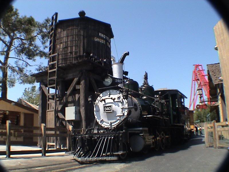 View of train and water tower