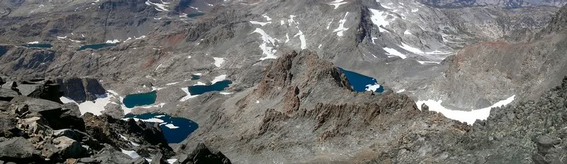 Ritter Lakes from the summit