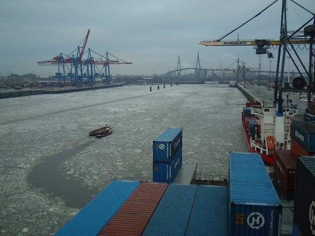 Winter at the Port of Hamburg, Germany