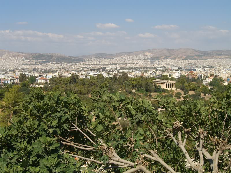 View walking up the hill to the Parthenon