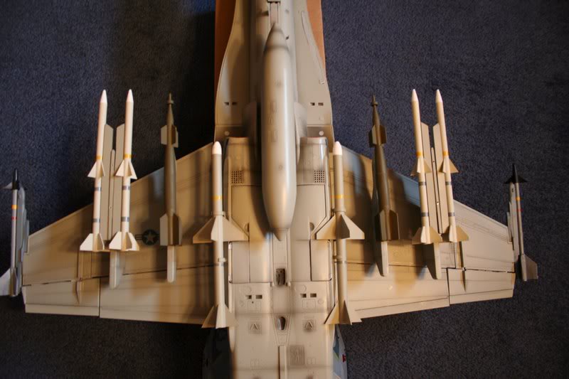 2 AMRAAMS, 2 Sparrows, 2 GBU-12 Laser Guided Bombs