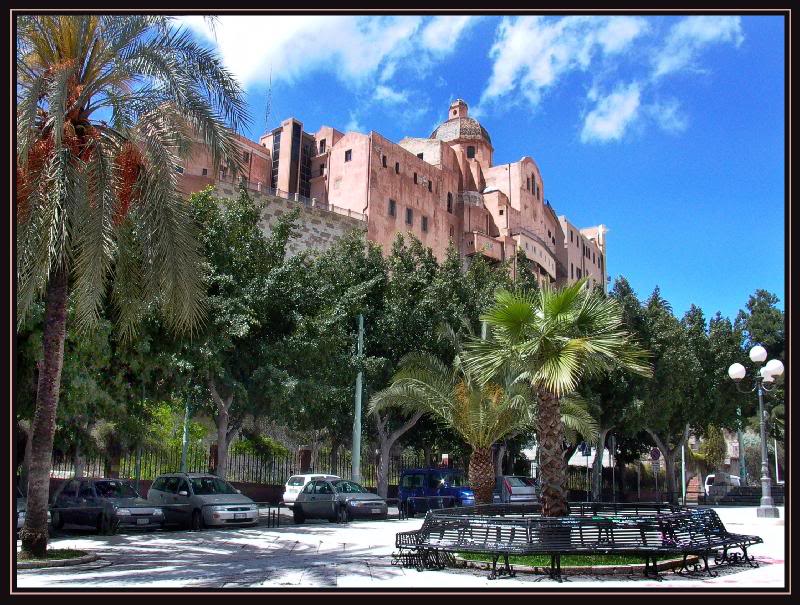 The cathedral of Cagliari from Terrapieno