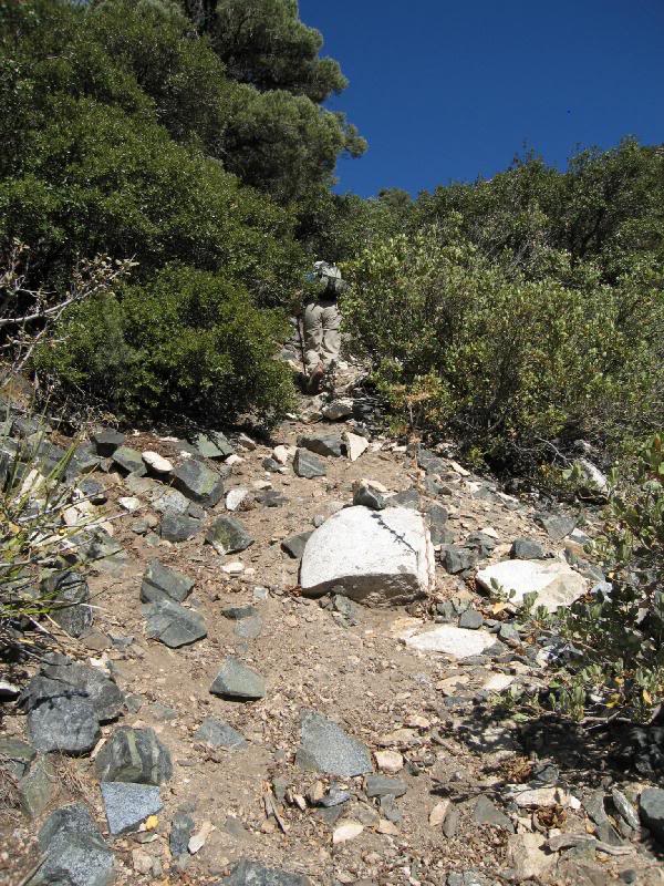 The trail is steeeeep!