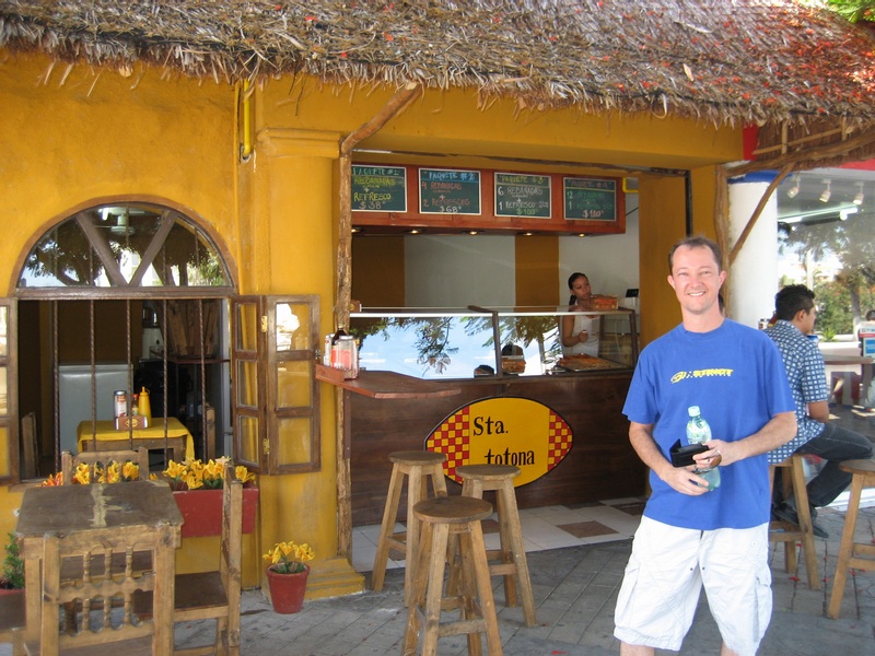 In front of the hotel in Cancun,Mexico