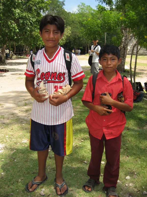 Locals selling souvenirs at Chichen Itza