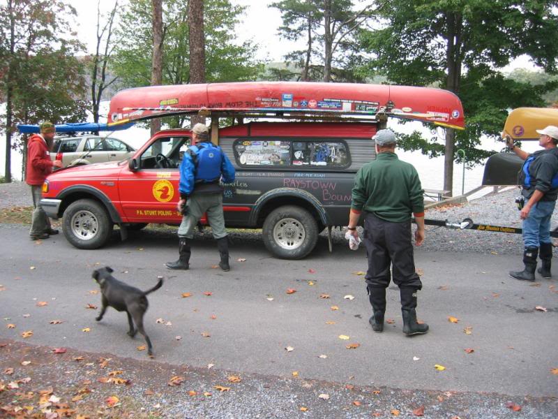 The guys checking out the sticker mobile