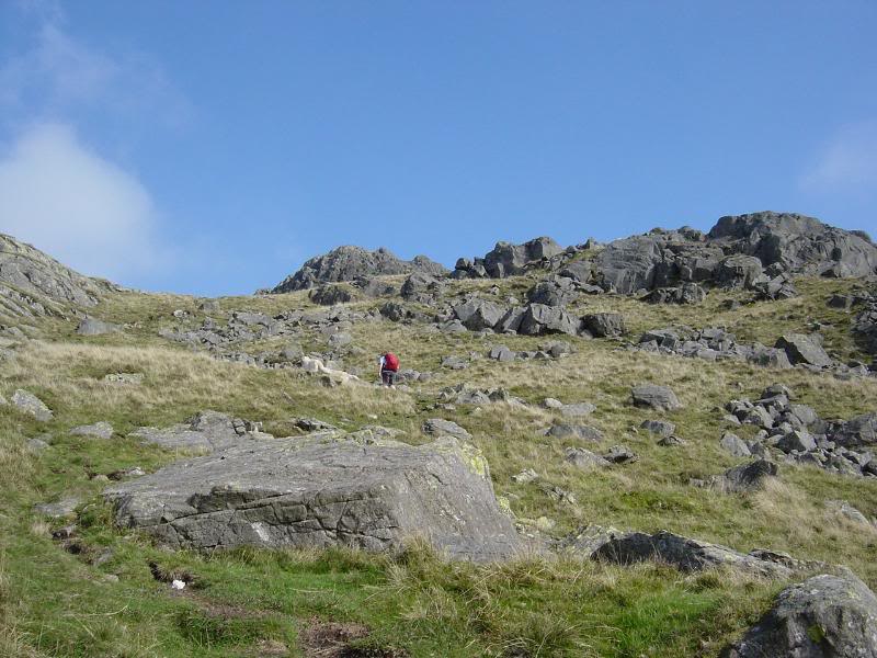 Ann up ahead and the ground is getting steeper