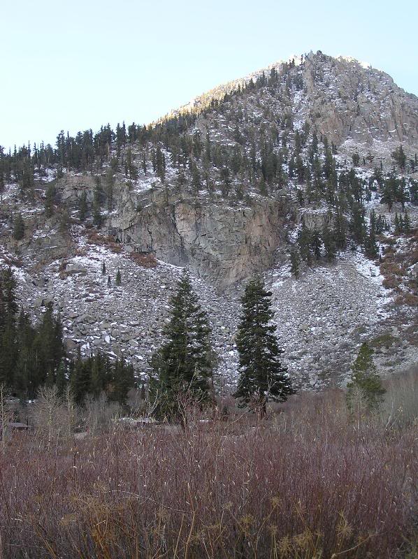 Lots of snow dusting on the surrounding peaks