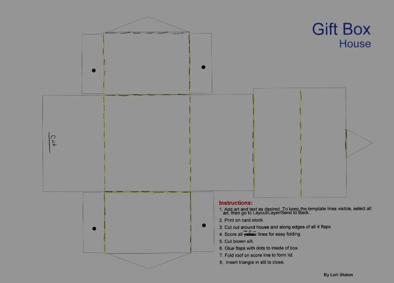 Gift Box House Template