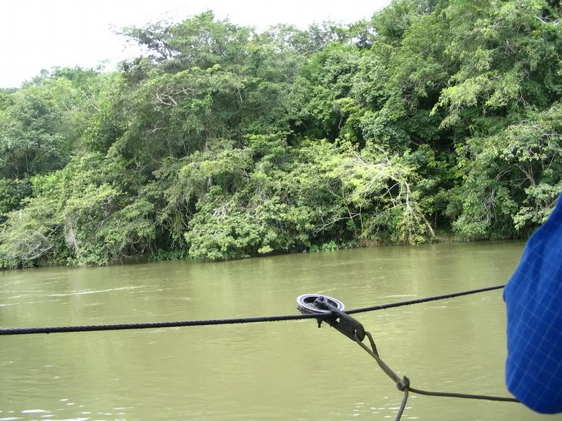 It keeps the barge from going down river