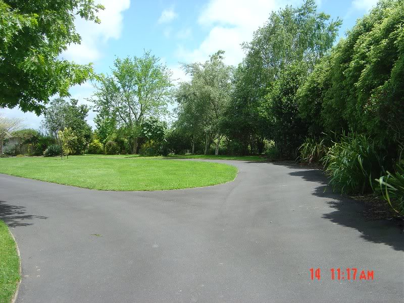 At the top of the drive...