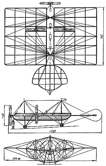 Mozhaiski monoplane of 1884 - 3 View