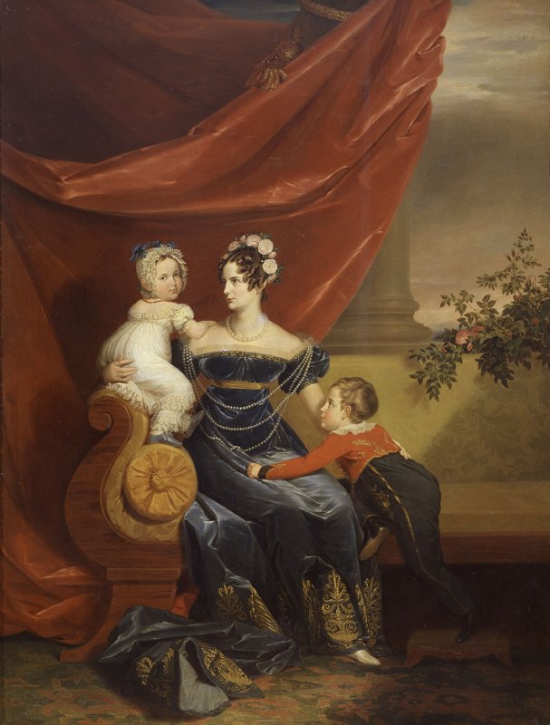 1820 Alexandra Feodrovna and children by Dau