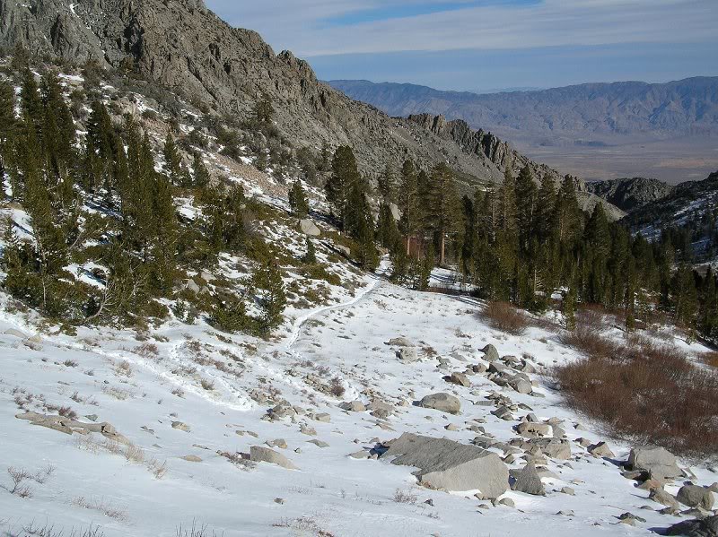 leaving tracks behind at approximate location of Kearsa...