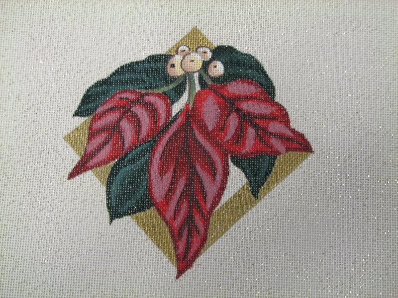 poinsettia on gilded mesh