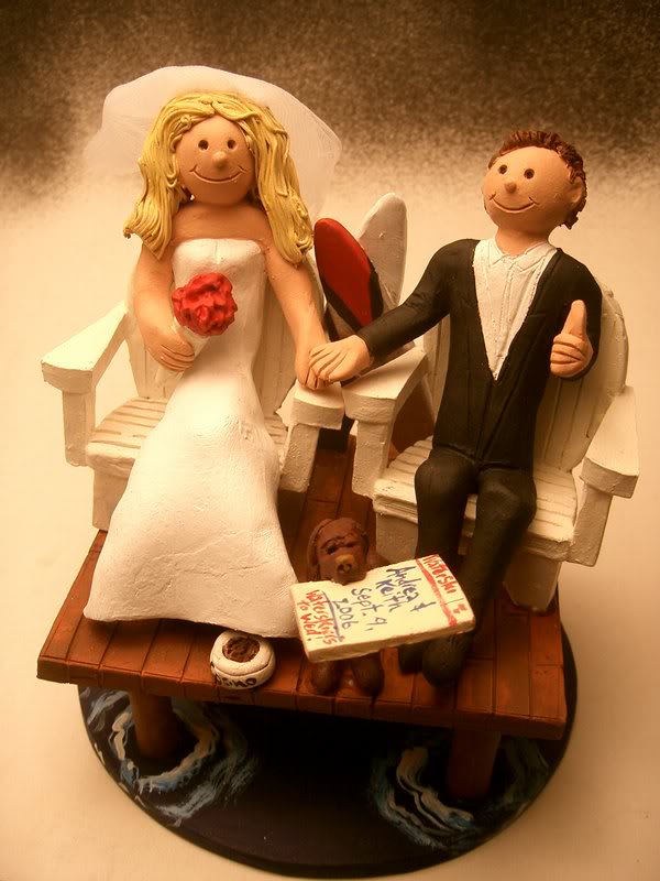 Dockside at cottage Wedding Cake Topper