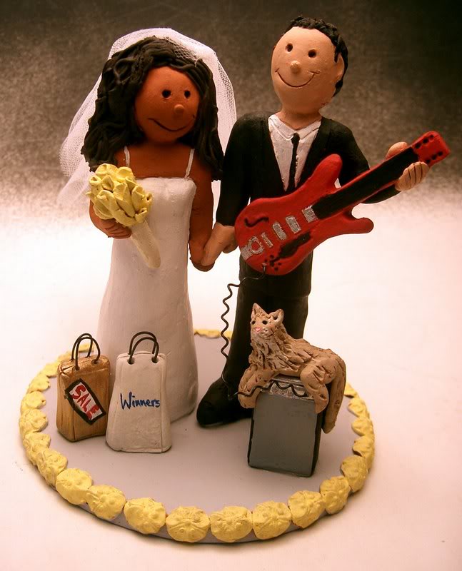 Guitarist's Custom made Wedding Cake Topper