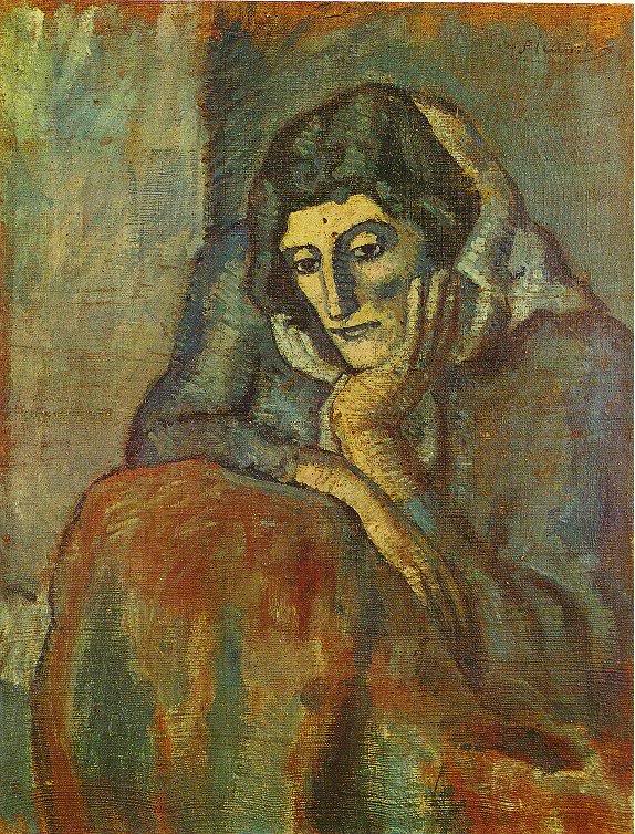 Femme s'est blottie sur la terre dans humeur m�ditative...