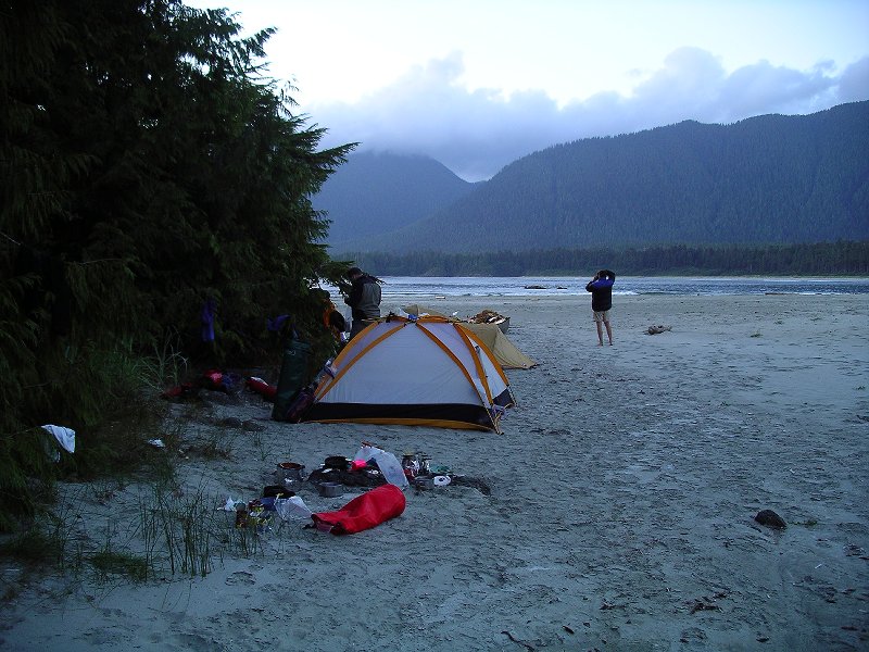 Camp at S. end of Cow Bay