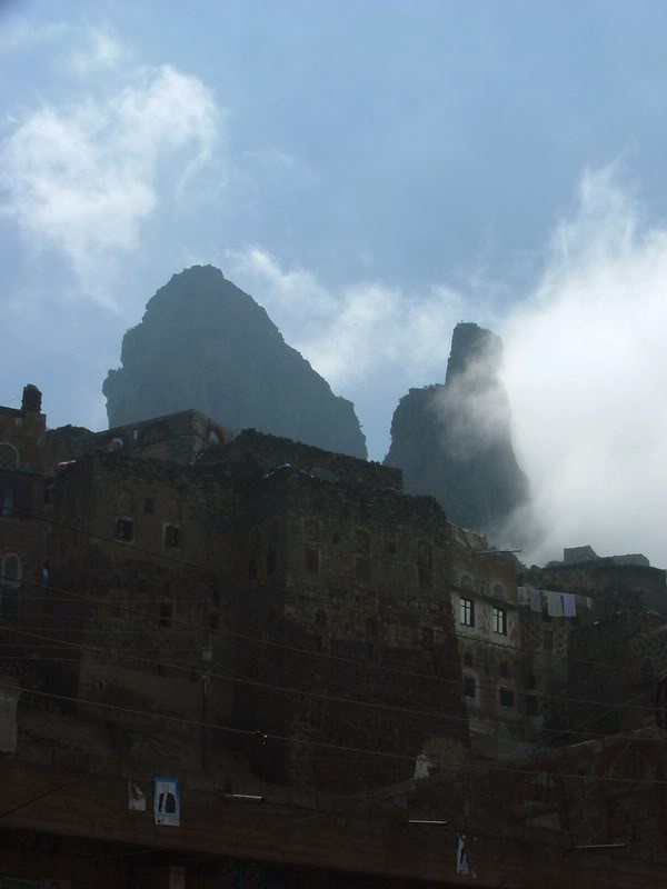 mountain peaks behind Manakhah - Jabal Hudhar
