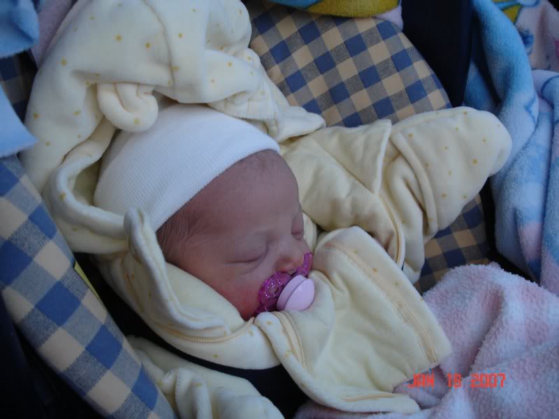 She did super well for her first car ride