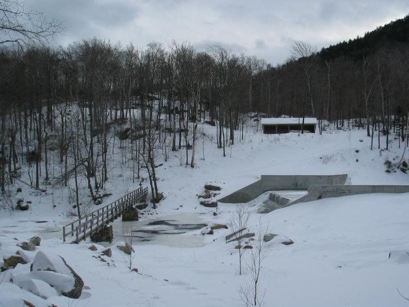 Back towards the giant leanto storage shed and the brid...