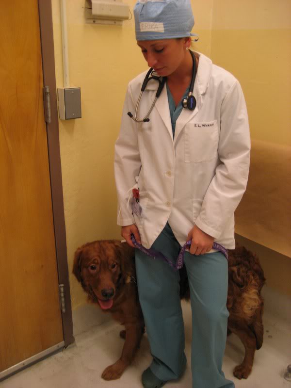 Me with our patient, crazy Rex