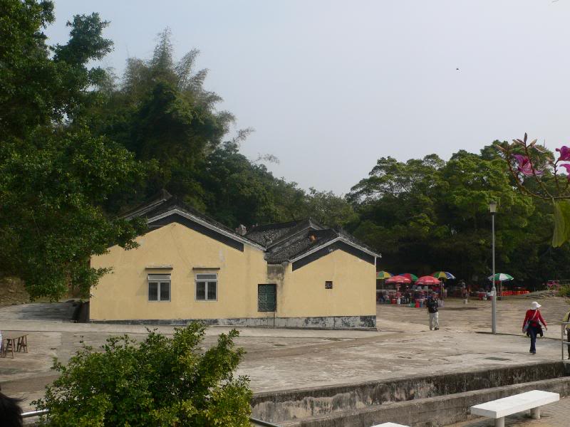 The open area in front of the village