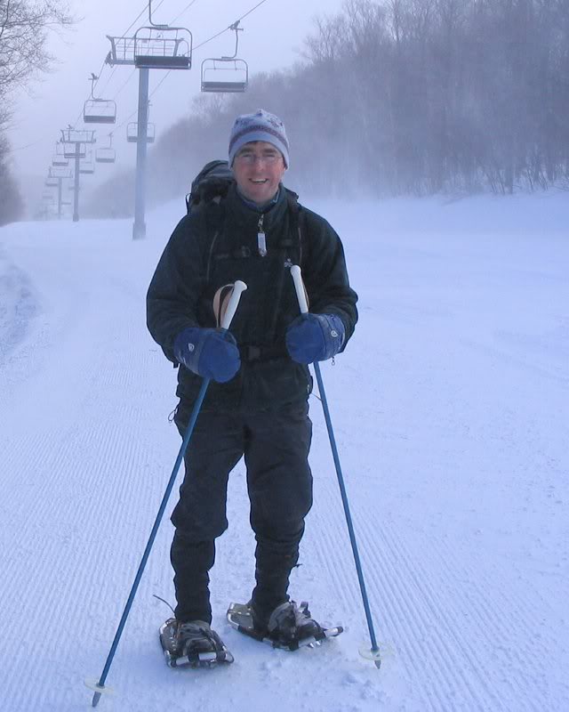 Brian heads up into blowing snow