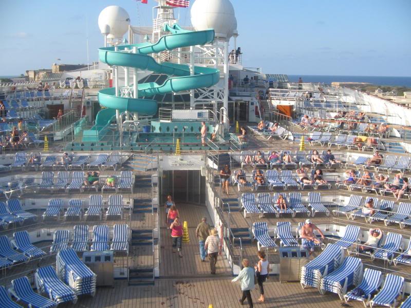 View of Lido sun deck as seen from jogging track.