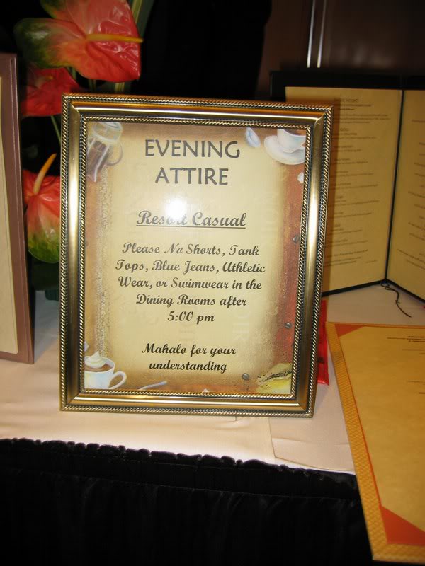 Dining Room Attire Sign