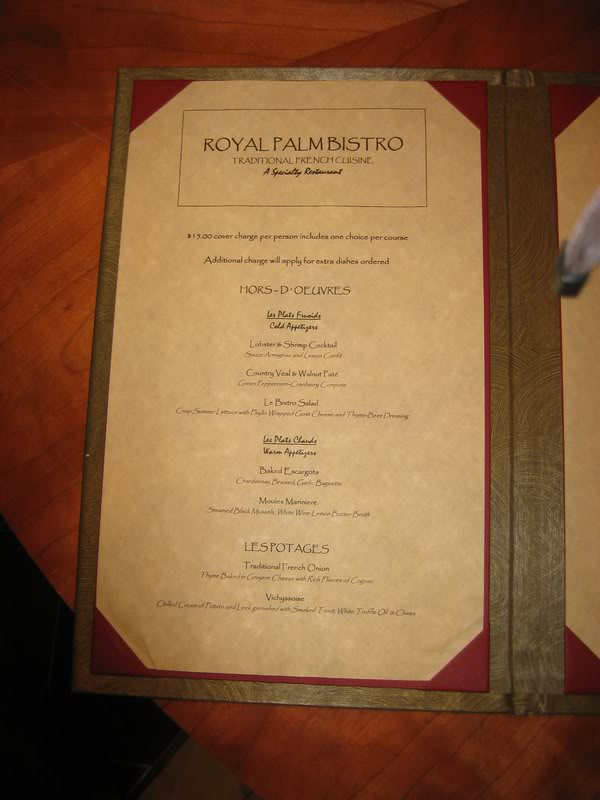 Royal Palm Bistro Menu 1
