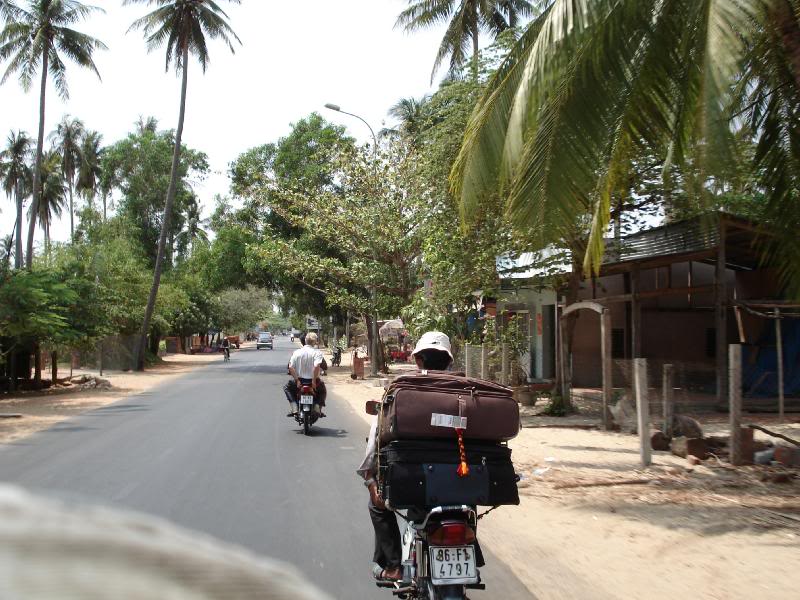 Highway in Mui Ne - Hubby being transported