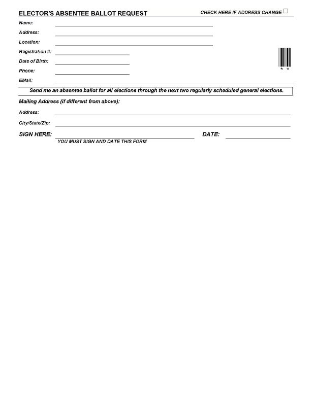 absentee ballot request