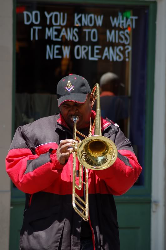 Trombone on Bourbon Street at the French Quarter Festiv...