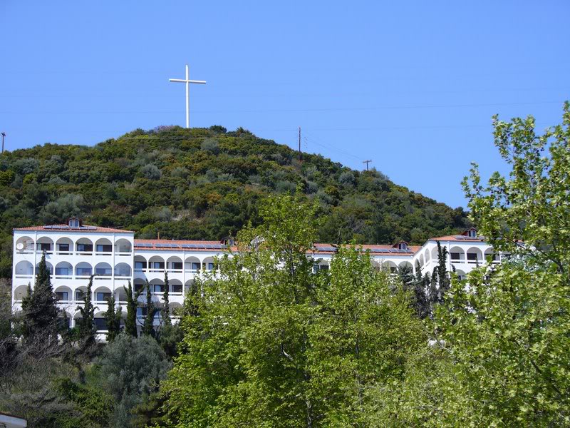 St. Lidia nunnery and the big cross on the hill