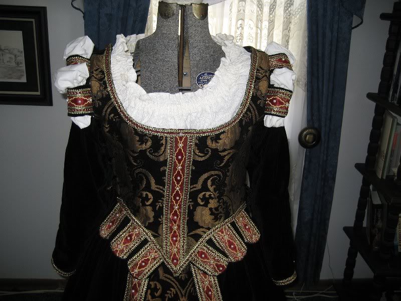 Closeup of finished bodice