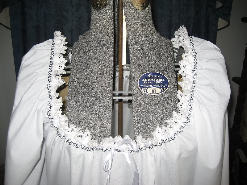chemise stitching closeup at neck