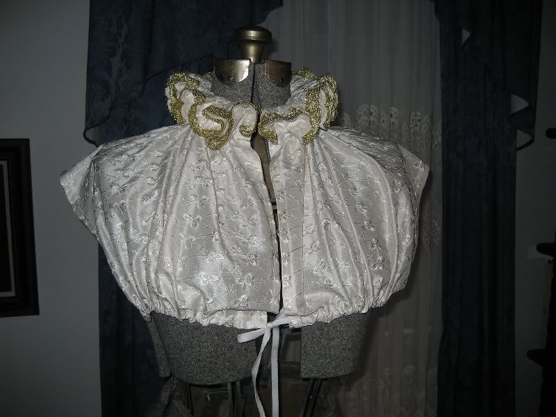 silk partlet with ruffed collar