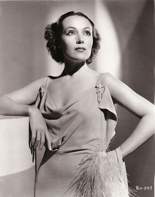 Dolores Del Rio Vintage actress in crepe gown.