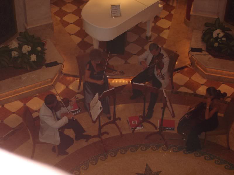 Live music in the three-stories atrium