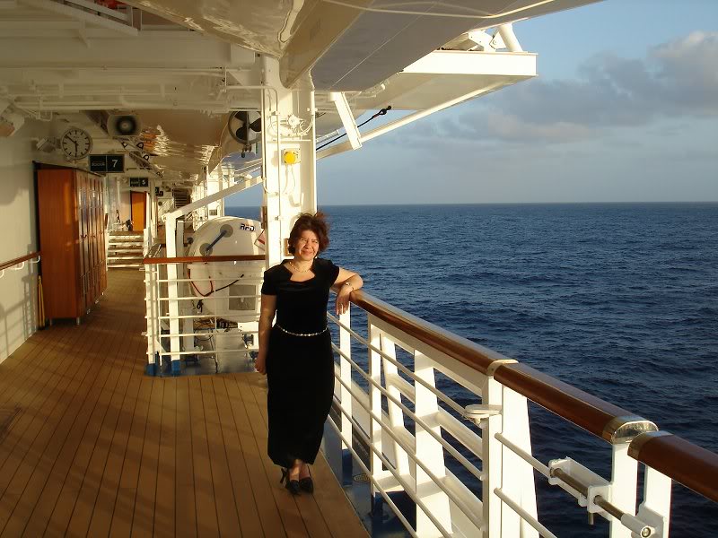 Olya at the promenade deck (first formal night)