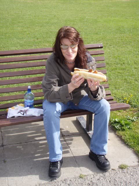 Me eating my first irish breakfast roll in Marlay Park ...