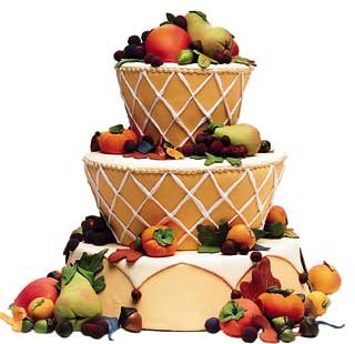 basket flower wedding cake