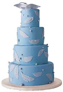 blue fly wedding cake
