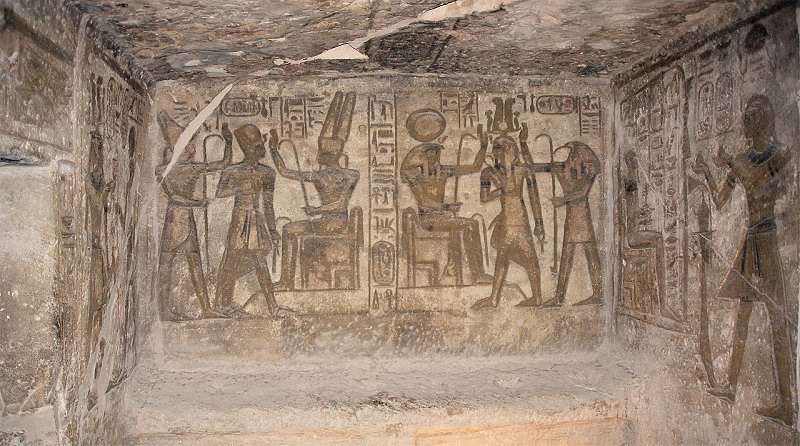 abu simbel, ramesses temple, chamber decoration