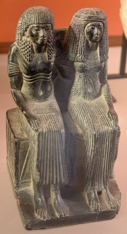 anonymous couple. serpentine, ramesside period.