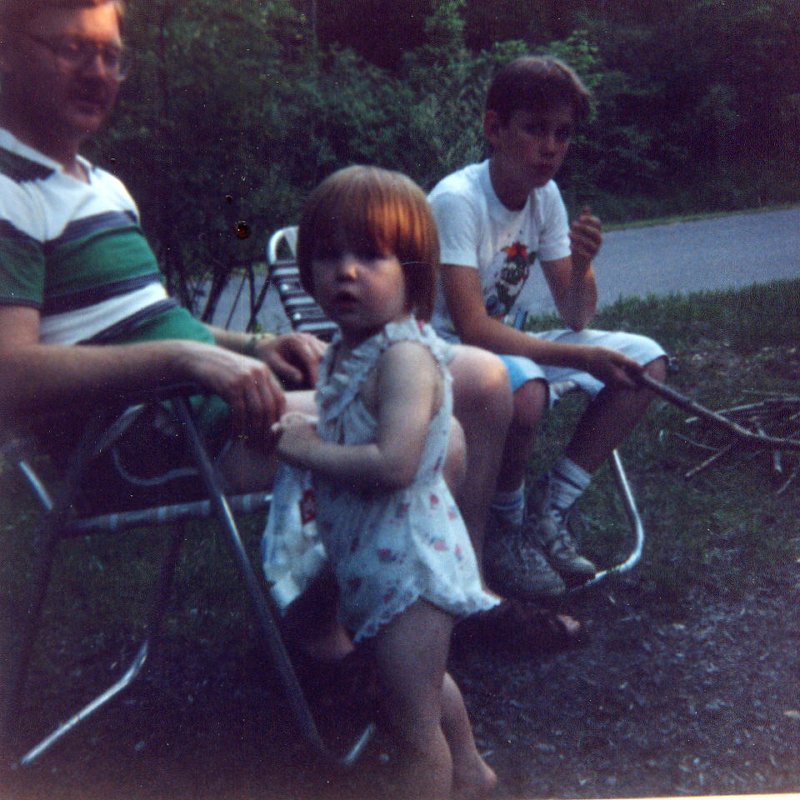 dad, brad, and laura at the campsite